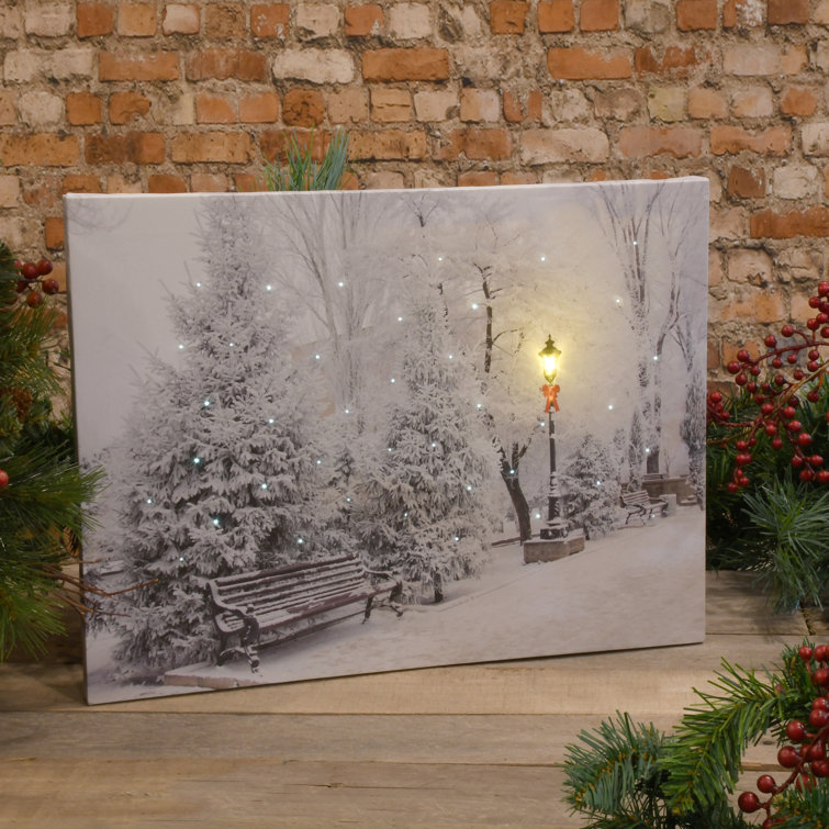 LumaBase BatteryOperated Lighted Wall Art Winter Wonderland